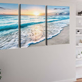 Beach Walk at Sunset — 3-Panel Diamond Painting Kit, product view 2