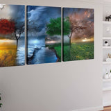 Four Seasons in Three Panels — 3-Panel Diamond Painting Kit, product view 2