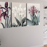 White and Pink Flower Trio — 3-Panel Diamond Painting Kit, product view 2