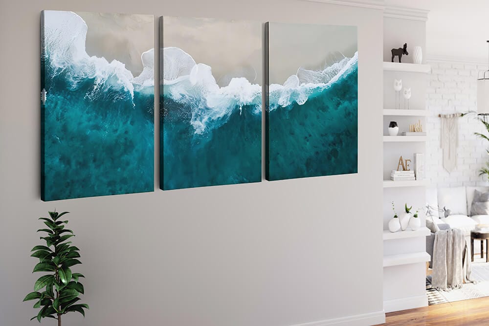 The Ocean Wave — 3-Panel Diamond Painting Kit, product view 2