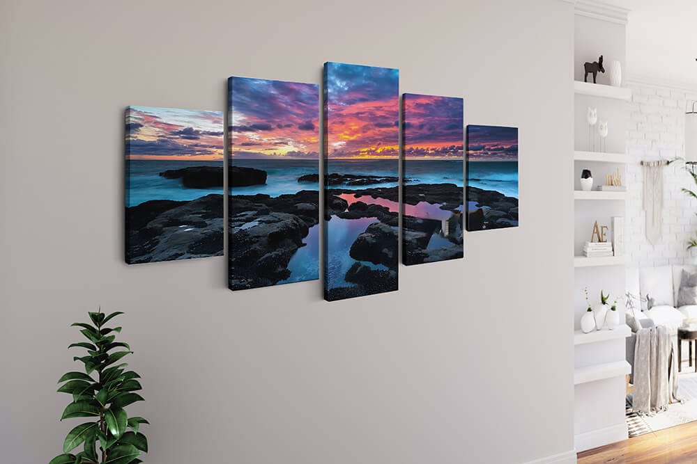 Colorful sunset, reflection — 5-Panel Diamond Painting Kit, product view 2
