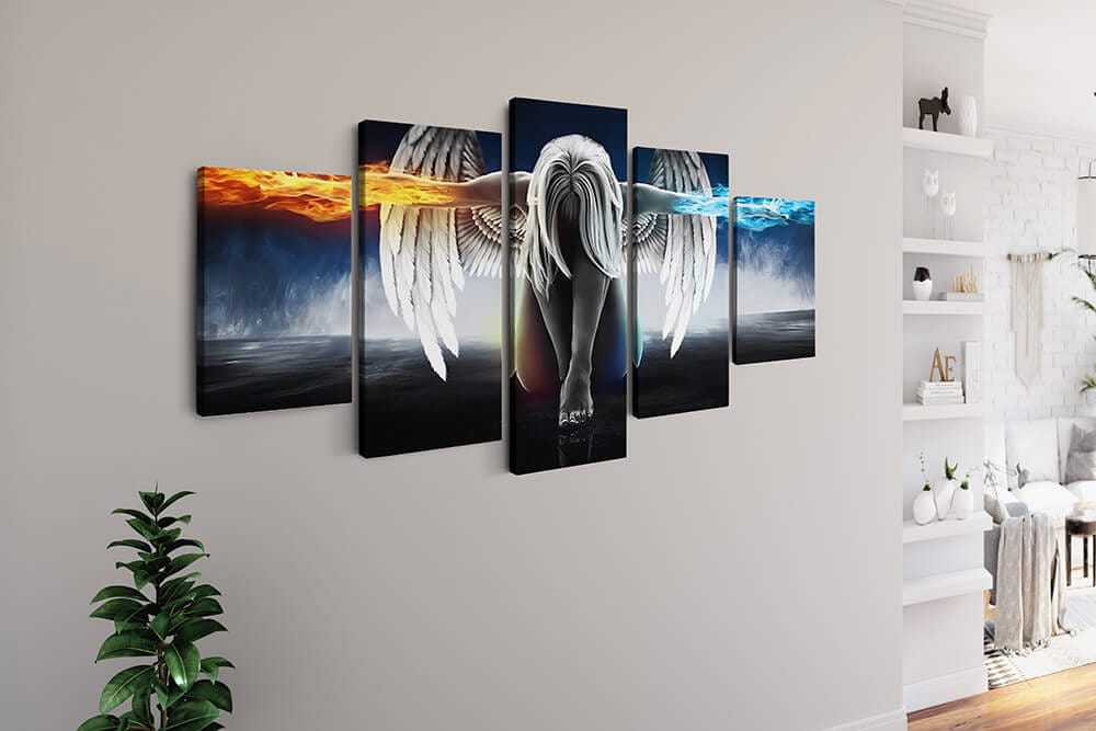 Angel of Fire and Water — 5-Panel Diamond Painting Kit, product view 2