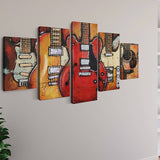 Five guitars — 5-Panel Diamond Painting Kit, product view 2