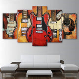 Five guitars — 5-Panel Diamond Painting Kit design