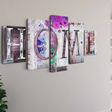 Home in Patterned Wood — 5-Panel Diamond Painting Kit, product view 2