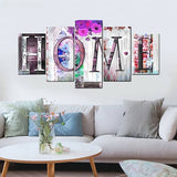 Home in Patterned Wood — 5-Panel Diamond Painting Kit design