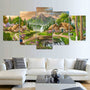 Small mountain village at the edge of the forest — 5-Panel Diamond Painting Kit design