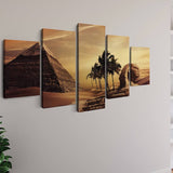 Pyramid in the sunset, palm trees — 5-Panel Diamond Painting Kit, product view 2