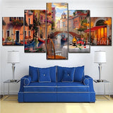 Dinner beside a Venetian Canal — 5-Panel Diamond Painting Kit design