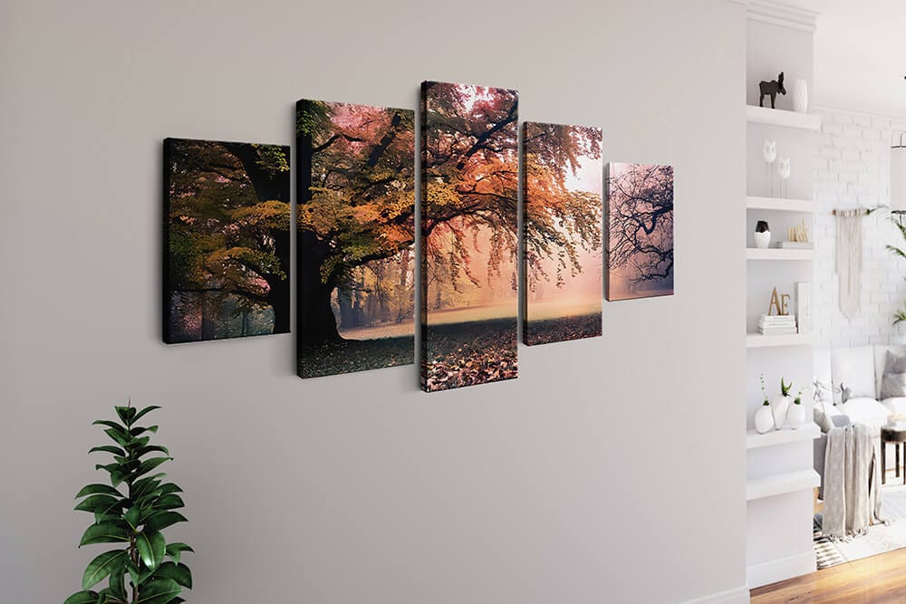 Forest meadow, big and old trees — 5-Panel Diamond Painting Kit, product view 2