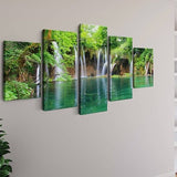 Waterfall lagoon in the forest — 5-Panel Diamond Painting Kit, product view 2
