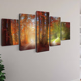 Two paths through an autumn forest and a summer forest — 5-Panel Diamond Painting Kit, product view 2