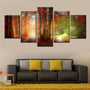Two paths through an autumn forest and a summer forest — 5-Panel Diamond Painting Kit design