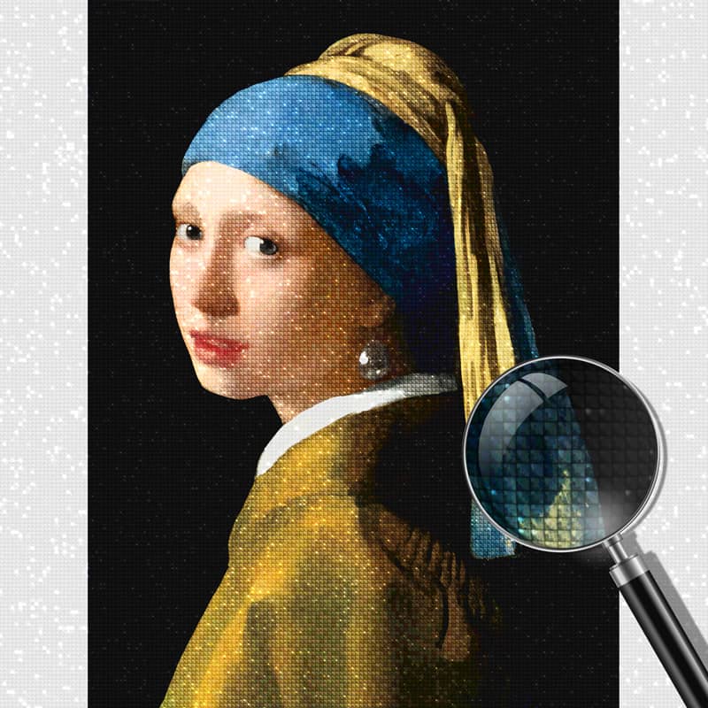 The Girl with the Pearl Earring, Vermeer Style — Diamond Painting Kit, product view 4