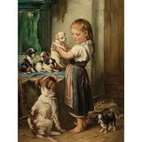 Child with puppies — Diamond Painting Kit design