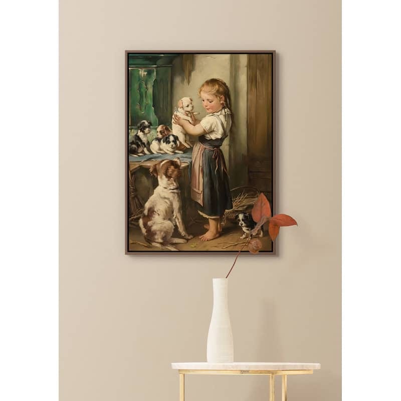 Child with puppies — Diamond Painting Kit, product view 3