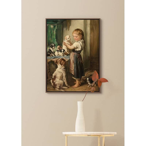 Child with puppies — Diamond Painting Kit, product view 3