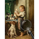Child with puppies — Diamond Painting Kit, product view 4