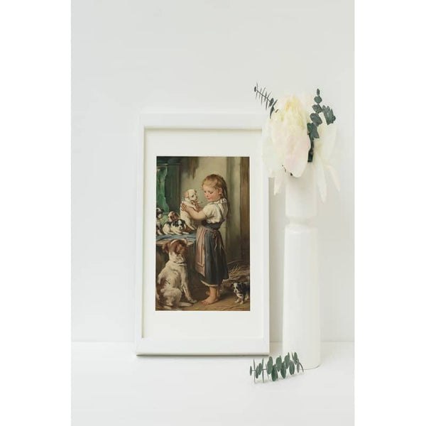 Child with puppies — Diamond Painting Kit, product view 5