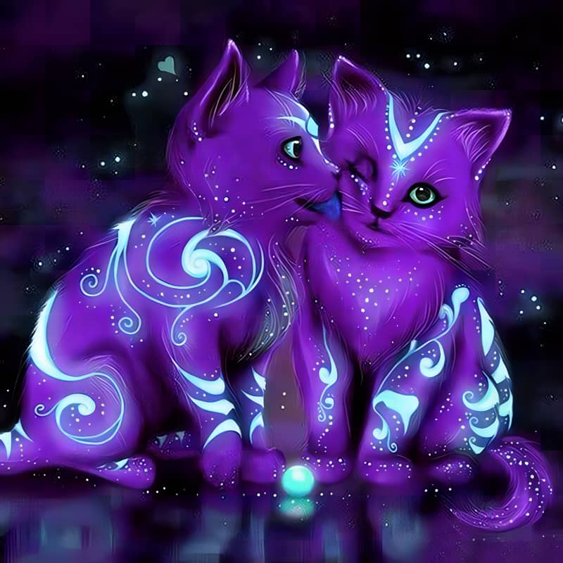 Purple cats — Diamond Painting Kit design