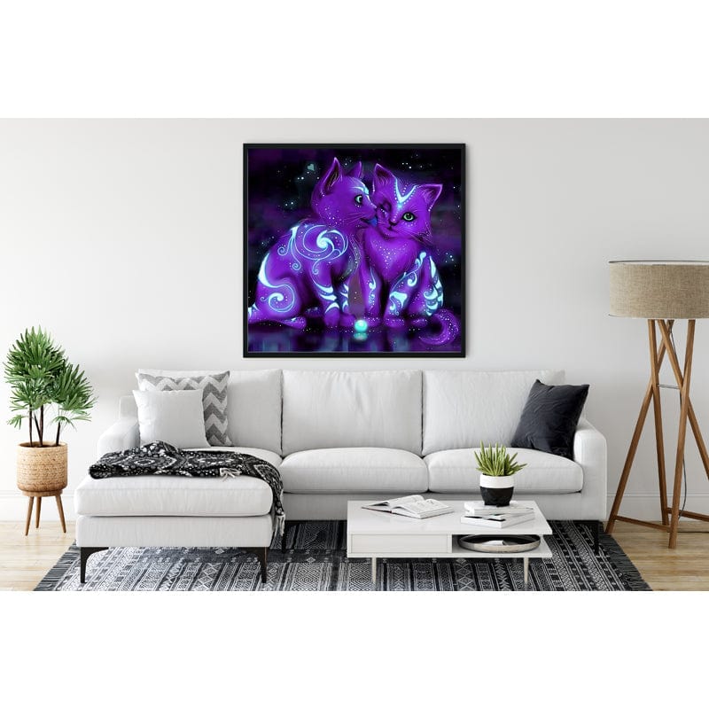 Purple cats — Diamond Painting Kit, product view 3