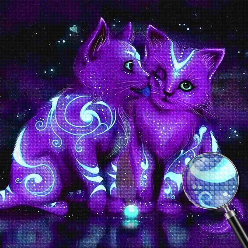 Purple cats — Diamond Painting Kit, product view 4