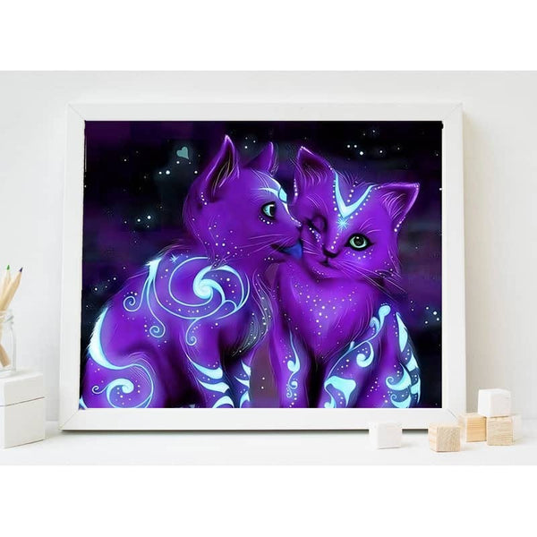Purple cats — Diamond Painting Kit, product view 5