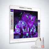 Purple cats — Diamond Painting Kit, product view 2