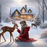 Girl and Fawn — Diamond Painting Kit design