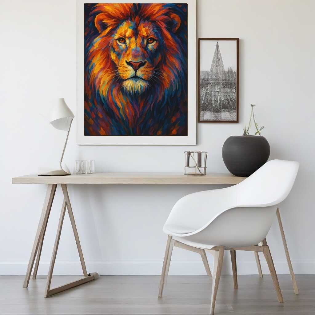 Lion of Fiery Majesty — Diamond Painting Kit, product view 2