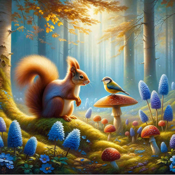 Squirrel and Bird — Diamond Painting Kit design