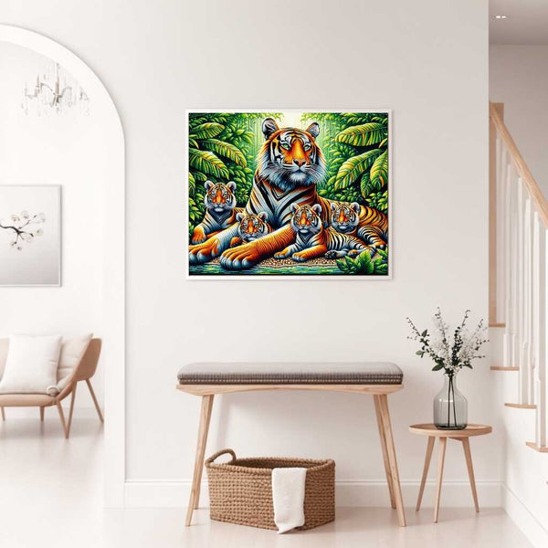 Tiger Family — Diamond Painting Kit, product view 2