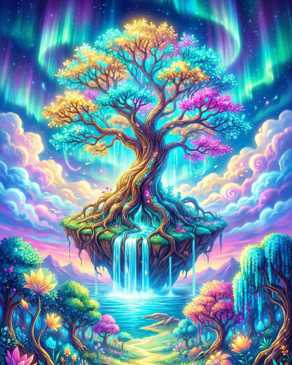 Aurora Tree of Life — Diamond Painting Kit design