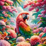 Parrot pink blossom tree — Diamond Painting Kit design