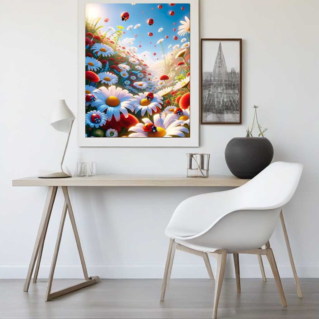 Ladybird daisies — Diamond Painting Kit, product view 2