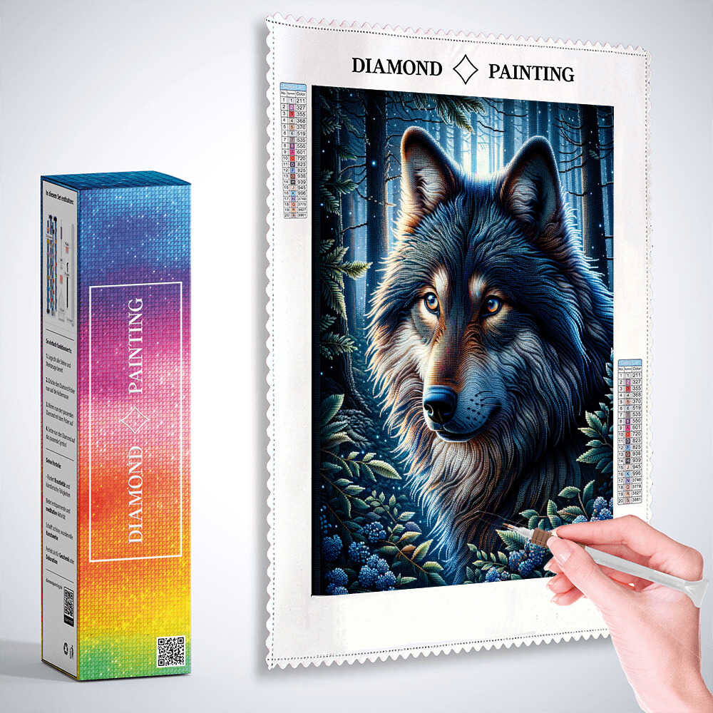 Color impression loving wolf — Diamond Painting Kit, product view 3