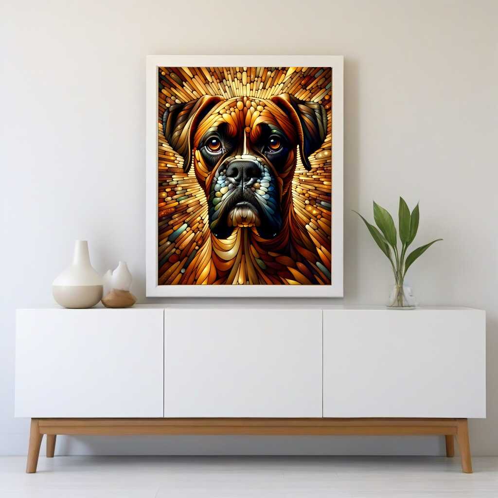 Boxer Dog Portrait — Diamond Painting Kit, product view 2