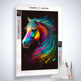 Horse sideways colorful — AB Diamond Painting Kit, product view 2