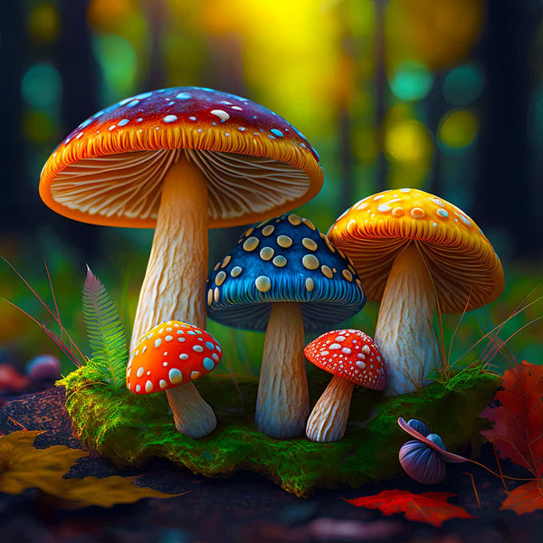 Rainbow Mushrooms — AB Diamond Painting Kit design