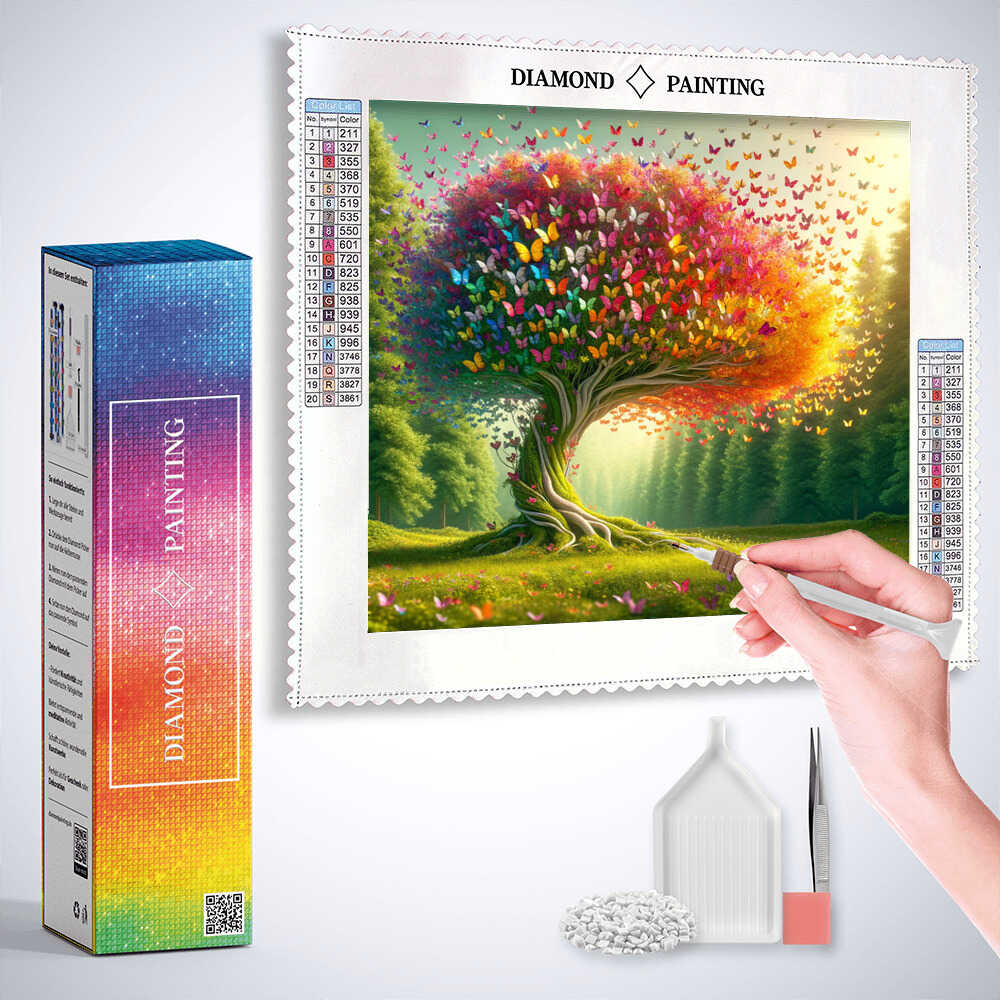 The Butterfly Tree of Love — Diamond Painting Kit, product view 3