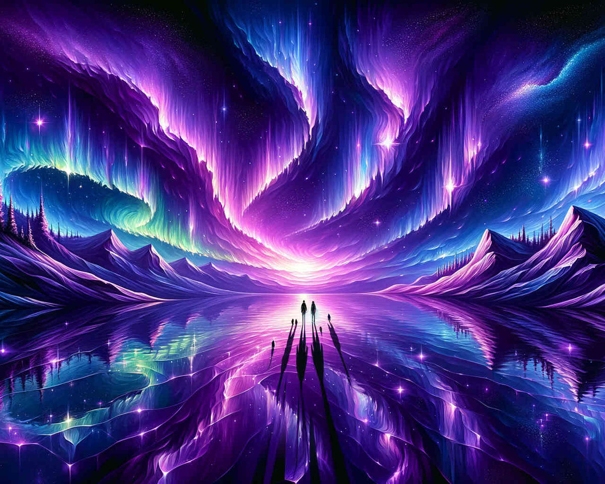 Northern Lights in Purple — Diamond Painting Kit design