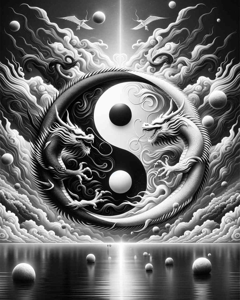 Yin and Yang Dragon — Diamond Painting Kit design
