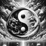 Yin and Yang Dragon — Diamond Painting Kit design