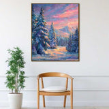 Winter Mountain Glow — Diamond Painting Kit, product view 2