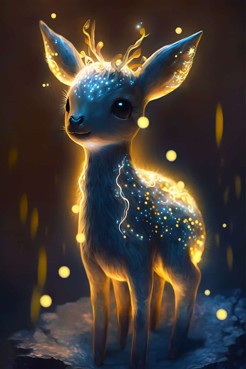 Deer with lights — AB Diamond Painting Kit design