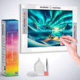 Green Aurora above the Mountain — Diamond Painting Kit, product view 3