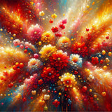 A Colorful Play of Flowers — Diamond Painting Kit design