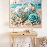 Pearlescent Heart by the Sea — Diamond Painting Kit, product view 2