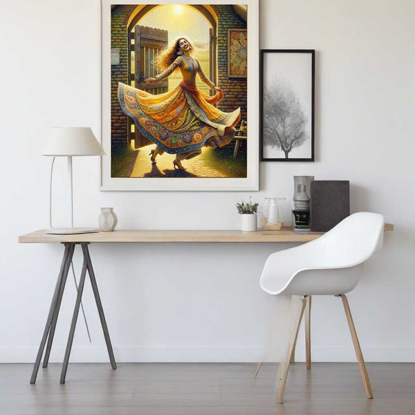 Woman at the gate — Diamond Painting Kit, product view 2