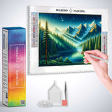 Mountains and the Woodland Lake — Diamond Painting Kit, product view 3